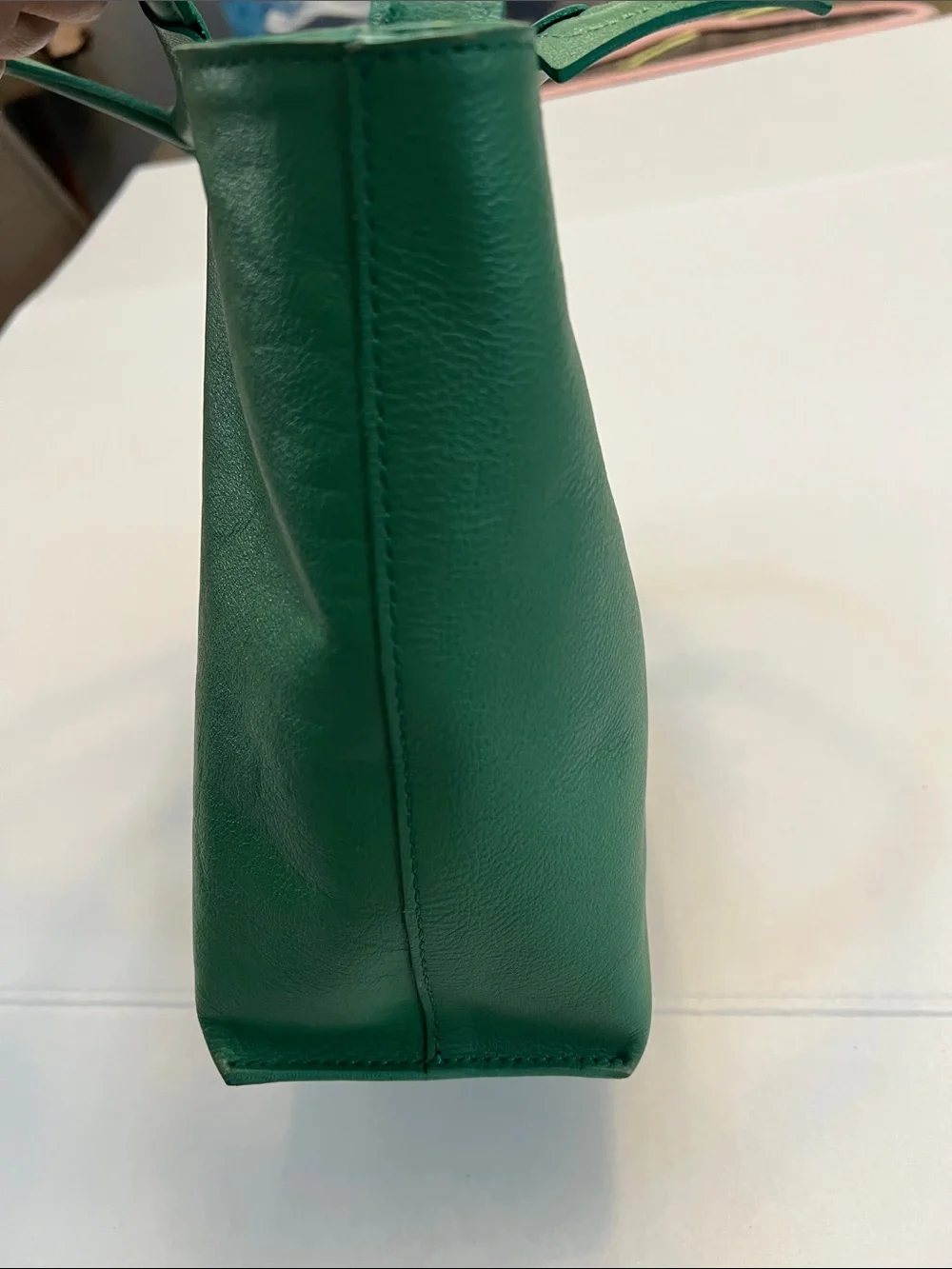 ANNA PAOLA EMERALD GREEN LEATHER BONNIE TOTE TOP HANDLE BAG GOLD HARDWARE - Picture 16 of 16